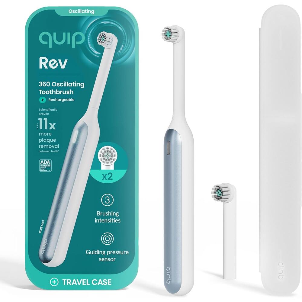 quip 360 Oscillating Rechargeable Electric Toothbrush + Travel Case - NWT